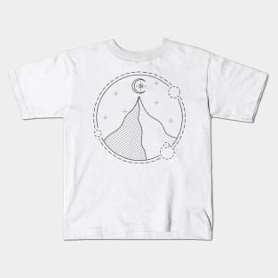 crescent moon above the mountain Kids T-Shirt